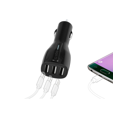 Car charger with 3 USB ports 4,100 mAh
