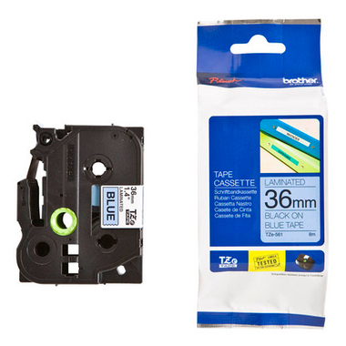 PTOUCH Ruban, laminé noir/bleu TZe-561 PT-3600 36 mm
