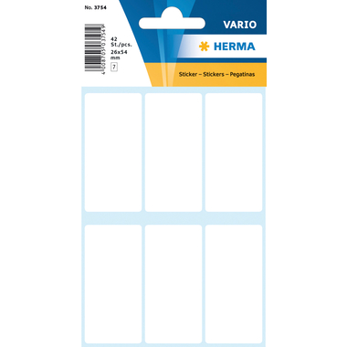 HERMA Etiquettes 26×54mm 3754 blanc 42 pcs.