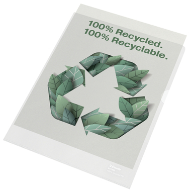 LEITZ Sichtmappen PP Recycled A4 627496 transparent, 100my 100 Stück