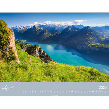WEINGARTEN Calendario 2026 3312192+26 Alpen im Licht DE 55x46cm