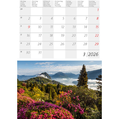 CALENDARIA Bildkalender 2026 9783036205366 Schweiz klein ML 14.8x22cm