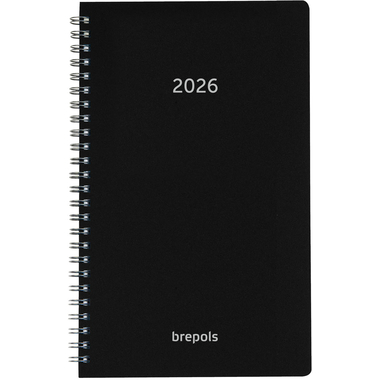 BREPOLS Agenda Breform Polypro 2026 0.516.4910 1G/1P nero 10.5x17cm