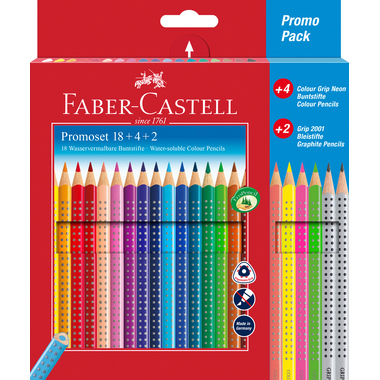 FABER-CASTELL Farbstifte Colour Grip 201540 Promoset, ass. 24 Stk