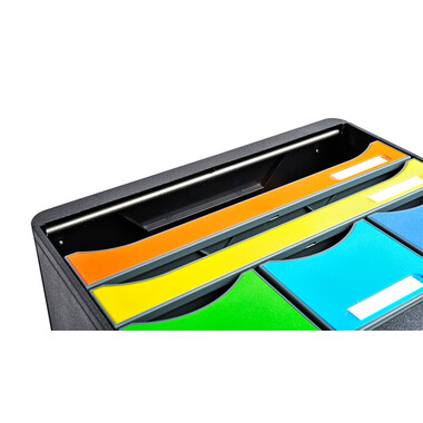 EXACOMPTA Schubladenbox Store-Box Maxi 306798D schwarz/Regenbogen, 6 Schubl.