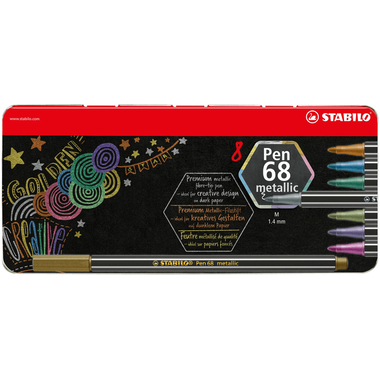 STABILO Fasermaler Pen 68 6808/8-31 metallic ass. 8 Stück