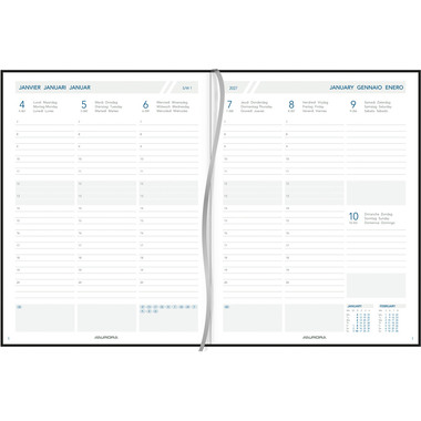 AURORA Agenda Vivella Business 2027 2916 1S/2P ass. ML 17.5x22.5cm