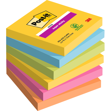 POST-IT Block Super Sticky Carnival 6546SSCAR 5-farbig, 6x90 Blatt 76x76mm