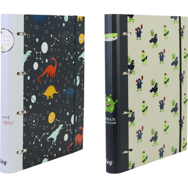 ANCOR Classeur à ann. A4 116403 B'LOG PLAY ME,4-anneaux,ligné