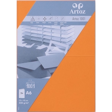 ARTOZ Cartoline 1001 A6 107322265 220g, arancione 5 fogli