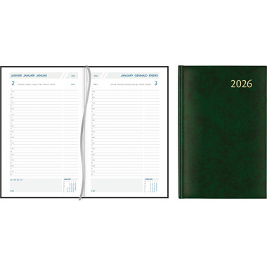 AURORA Agenda Florence Daily 2026 3215G 1T/1S grün ML 14x21cm