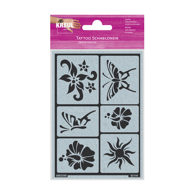 I AM CREATIVE Tattoo Schablone 62144 Sonne, Blume, Schm.