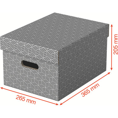 ESSELTE Aufbewahrungsboxen Home M 628283 365x265x205mm, grau 3 Stk