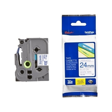 PTOUCH Nastro, plastific. blu/bianco TZe-253 PT-2450DX 24 mm