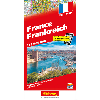 HALLWAG Strassenkarte 382831047 Frankreich (Dis/BT) 1:1 Mio.