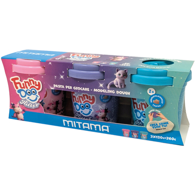 MITAMA Set de modelage Funny Doo 360g 3910021 Tris Glitter, 3 pièces