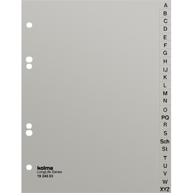 KOLMA Registro LongLife A5 19.245.03 grigio A-Z 24 pzi.