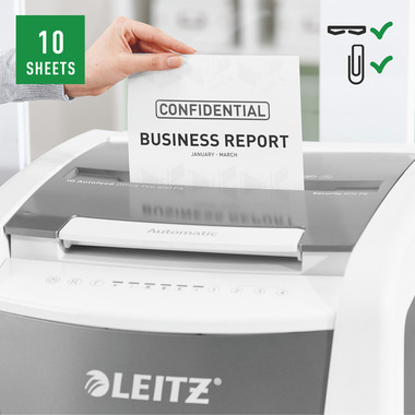 LEITZ Aktenvernichter IQ AF 8018-20-00 Office Pro 600, P-5, 110lt