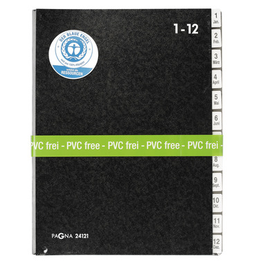 PAGNA Pultmappe A4 24121-04 schwarz 1-12/Jan-Dez