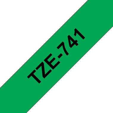 PTOUCH Ruban, laminé noir/vert TZe-741 PT-2450DX 18 mm