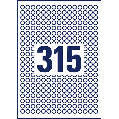 AVERY ZWECKFORM Etiquettes 10mm L6019REV2 blanc 7875 pcs.