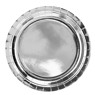 PARTYDECO Piatti 23cm TPP36-018ME Argento 6 pezzi