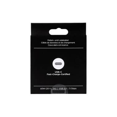 onit USB 3.0-Kabel 60 W, USB-C - USB-C, 0.3 m, Schwarz