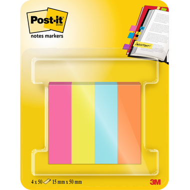 POST-IT Page Marker 15x50mm 670-4-POP 4 Farben 4x50 Streifen