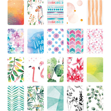 FOLIA Bloc de papier 48749 àmotifs Aquarell, 20 pcs.
