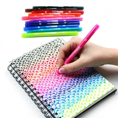 TOMBOW Stylo Fibre TwinTone Marker WS-PK-12P-1 clair 12 pcs.
