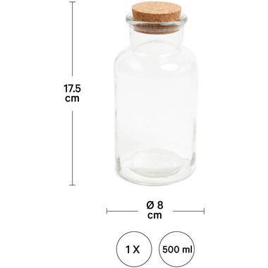 I AM CREATIVE Verre 17.5cm 5100.04 avec bouchon en liège