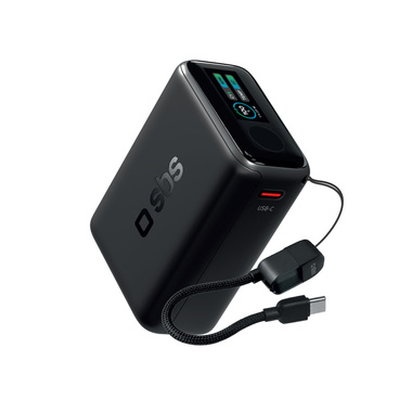Powerbank 10000 mAh 40 W, USB-C-Kabel und Display | SBS