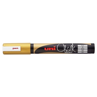 UNI-BALL Chalk Marker 1.8-2.5mm PWE-5M GOLD gold, Rundspitze