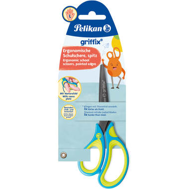 PELIKAN Schere spitz Griffix 810265 fresh blue, Linkshänder