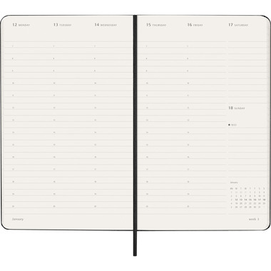 MOLESKINE Agenda Pro Large 2026 DHB12PRO3Y26 1S/2P nero HC 13x21cm