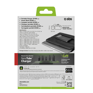 Batterie externe 20 000 mAh pour ordinateurs portables | SBS