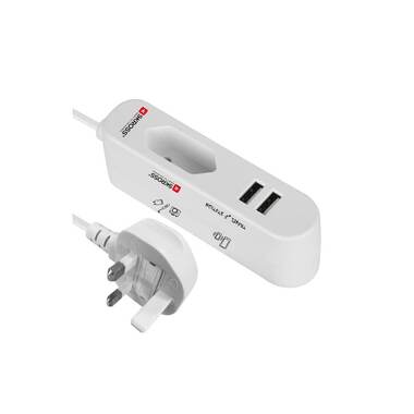 SKROSS Power Strip Travel Station 1x T11, 2x USB UK Plug
