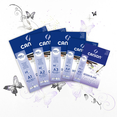 CANSON Blocs de papier dessin A3 200006007 200g, blanc 50 feuilles