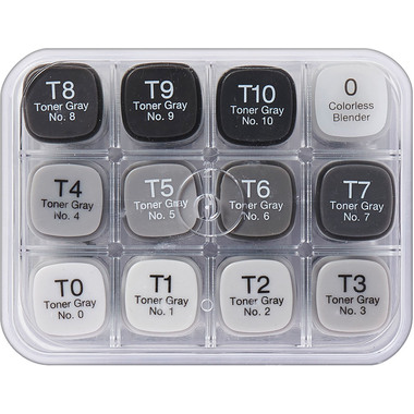 COPIC Marker Classic 20075153 Grau-Set TG, 12 Stück