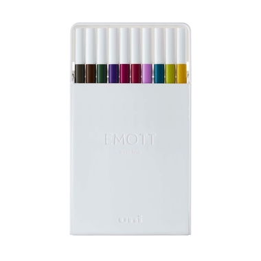 UNI-BALL Fineliner Emott 0.4mm PEM-SY_10C_NO.3 calmtone 10 Stück