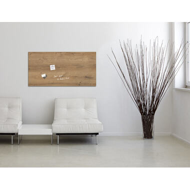 SIGEL Glas-Magnetboard GL258 Natural-Wood 910x460x15mm