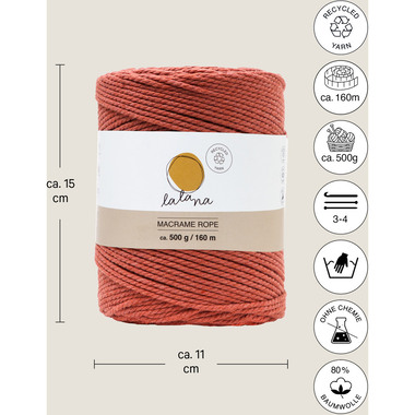 I AM CREATIVE Macrame Rope 6203.18 rusty, 2mm, 500g