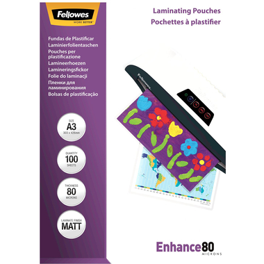 FELLOWES Pochettes à plastifier A3 5452003 mat, 80my 100 pcs.