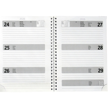 SIMPLEX Wochenagenda 2026 40125.26 1W/2S blau ML 14.8x20.8cm