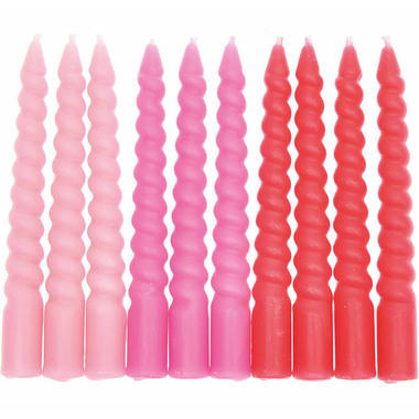 RICO DESIGN Candele a spirale 10cm 400107 Mix rosa 10 pezzi