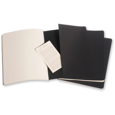 MOLESKINE Cahier XL 25x19cm 705014 ligné, noir 3 pcs.