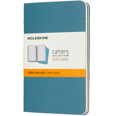 MOLESKINE Quaderno Cahier 3er Set A6 647629582 blau, rigato 64 fogli