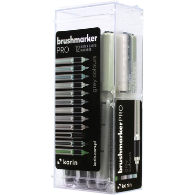 KARIN Brush Marker PRO 27C6 Grey colours 12 Stück