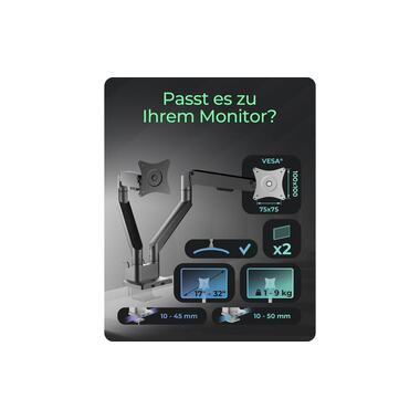 ICY BOX Tischhalterung bis 9 kg – Silber