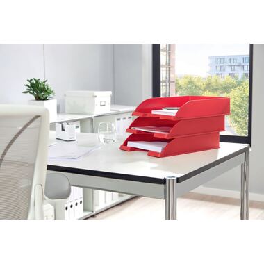 LEITZ Corbeille à courrier Plus A4 52270025 rouge